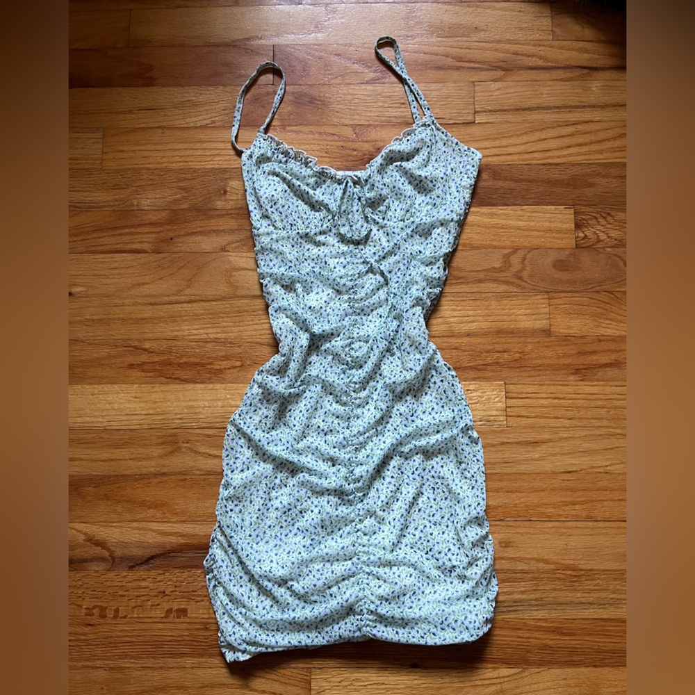 H&M Blue and green floral Bodycon Dress Sleeveless